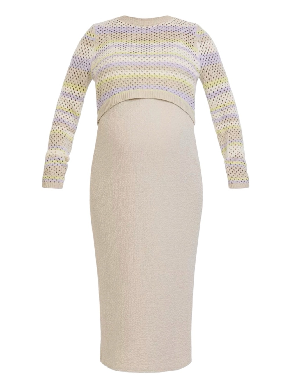 Motherhood Maternity 2 Piece Layered Knit Midi Sweater Dress Tank Set Size L